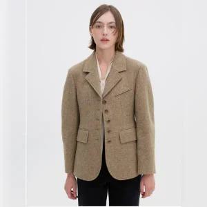 [롯데백화점]올리브데올리브 울 블렌드 싱글 테일러드 체크 자켓 OW4WJ9520