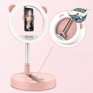 귀여운 곰돌이 링라이트 휴대용 셀카스탠드 방송조명