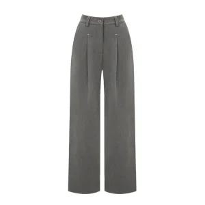 [롯데백화점]티뷰 스티치 핀턱 와이드 기모 슬랙스_V5D-VPT004