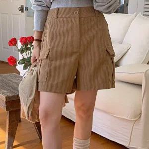 [신상오픈런]|CSP905B|여성 카고 골덴 숏팬츠 러블리 4부 뒷밴딩 가을용