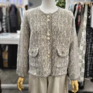 [밸리걸]노카라  날개사 펄 니트 자켓 608870