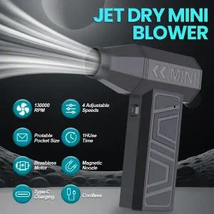 하이퍼건 크로스건 터보건 터보 제트 팬 자동차 눈 제거 전기 에어 더스터 4단 조절 130000RPM 타입-C 충전
