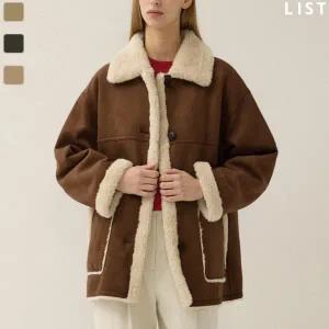 [리스트](대구신세계) 인조 스웨이드 시어링 자켓