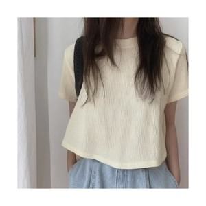 라라홀리 언밸런스 플레어 루즈핏 크롭 반팔티 블라우스