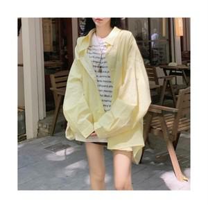 레티고 빅사이즈 오버핏 자외선차단 스트라이프 긴팔 셔츠