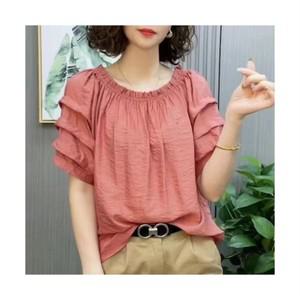 루스리더 여성 여름 오버핏 블라우스 셔츠 E1071