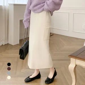 KARRA 슬림롱포켓니트스커트_A5W0121