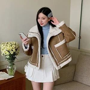 여성 뽀글이안감 하이넥 스웨이드 무스탕 코트 SJC0011 겨울