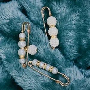 스카프핀 정장 브로치 매너 선물 진주 옷핀 6개 세트