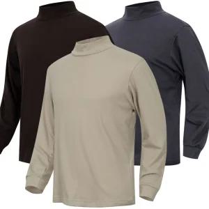 [디바옴므]겨울 베이직 핫웜 기모 모크넥 티셔츠 목폴라 후리스 골지