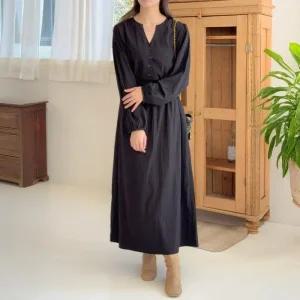 빅사이즈 510 멜로디브이넥단추원피스 DRDT254