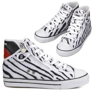 옆지퍼사용 슈퍼카미트 아동여성용 캔버스화 지브라농구