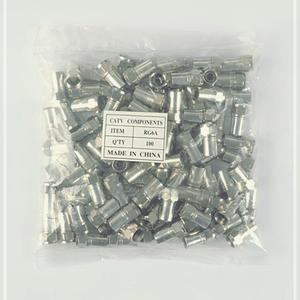 jdtlr47 동축케이블/TV컨넥타(100개) 컨넥타 케이블커넥터 전선부속 tv케이블부속 동축케이블커넥터