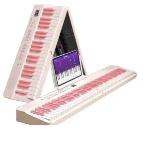 접이식 피아노 88건반 본체 핑크 휴대용 전자 건반