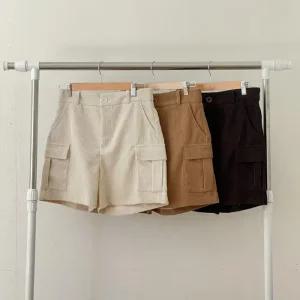 여성 골덴 카고 반바지 4부 뒷밴딩 러블리