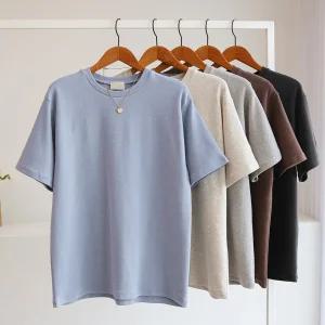 [잇수다] 숀포트 도톰 피치 스판 루즈핏 라운드 반팔 티셔츠