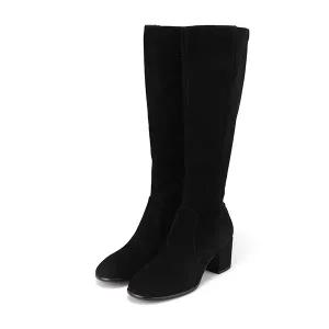 [25FW 신상]바바라 양가죽 스웨이드 여성 롱부츠 5cm_BBI871BK