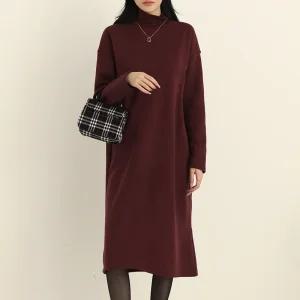 셀벤 기모 폴라 박스 롱 원피스_BDOP111