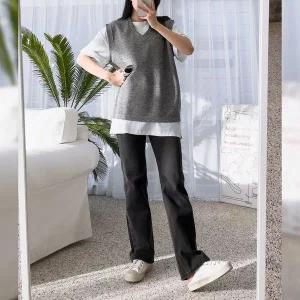 [하프클럽/]남자 골지 하이넥 집업 니트 가디건 5C-CA-Q109-검정