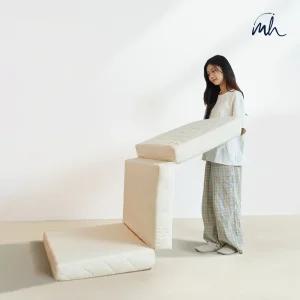 몽스홈 원룸 바닥 단단한 3단 접이식 그레이폼 매트리스 자취 접는 침대 매트릭스 토퍼 수면매트
