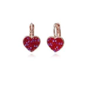 E342 레드 오스트리아 크리스탈 귀걸이(로즈골드)