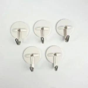 흰색 접착식 무타공 벽 부착 후크 고리 옷 걸이 훅 5p