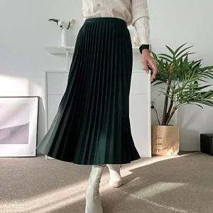 여성 플리츠 주름 롱스커트 SSK0199 가을 겨울