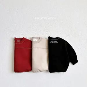 [연투] 비비드아이 25겨울 기모스티치맨투맨 아기 유아 아동 키즈 주니어 아동복