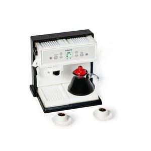 냄비와 컵 2개가 포함된 미니어처 커피 메이커 세트 1:12 돌하우스 액세서리 머신 인조 하우스 장식 미니 룸 센스 장식(블랙 메이커)