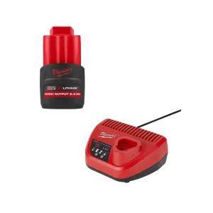 밀워키 C12C+M12 HB2.5 12V 배터리 충전기 세트
