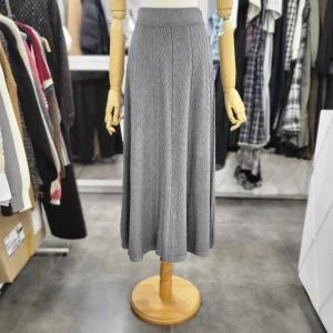 [밸리걸]사선 짜임 밴딩 플레어 니트 롱스커트 816280