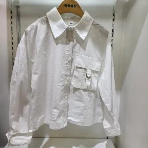 HC15 빅포켓 크롭셔츠 흰색 남방 SJZ101-FCSH01