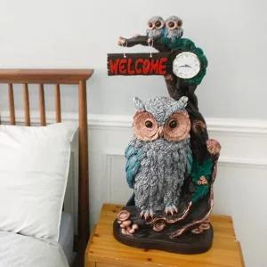 퍼블릭아트 인사하는 부엉이 시계 장식 퍼블릭아트 집들이선물 개업축하