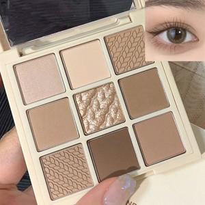 한 9색 아이섀도우 팔레트 - 벨벳 매트  쉬머  지속력 방수 베리 브라운 호환  톤