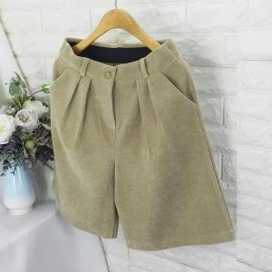 bib_벨벳주름5부팬츠HPOT5부바지,골덴바지,겨울바지,와이드바지