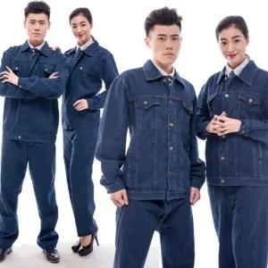 [펀아이템]키밍 청 작업복 세트 데님 안전복 근무복 용접복 청작업복 용접작업복 청남방 겨울청자켓 청점퍼
