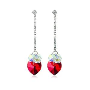 [콩심팥심]오스트리아 크리스탈 써지컬 드롭 귀걸이 레드 250901