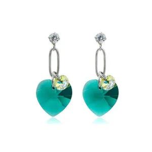 [콩심팥심]오스트리아 하트 크리스탈 큐빅지르코니아 스테인레스