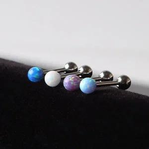 [콩심팥심]4mm 컬러 자개 볼 써지컬 스틸 피어싱 레이어드피어싱 베이직피어싱