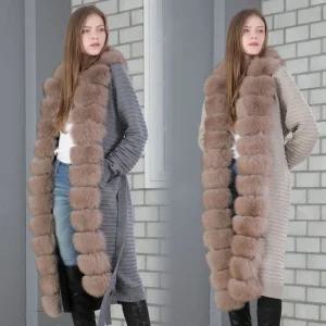 18프레티지천연폭스트리밍롱니트코트