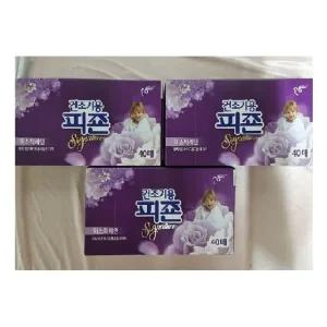 피죤 건조기시트 섬유 유연재 40매 3세트 건조기용 리치퍼퓸 시그니처 시트형 부직포 고농축