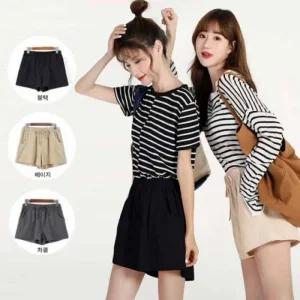 기본핏 베이직 반바지 핫팬츠 여성의류 하의 면 (49gDz)