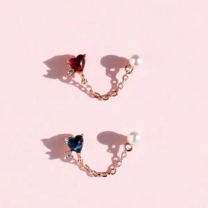 [콩심팥심](낱개판매) 사랑의 온도차 투핀 귓바퀴 피어싱(1ea)