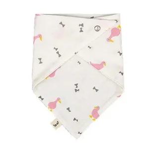 국내제작 이중거즈 핑크꽥꽥이 턱받이 스카프빕 순면