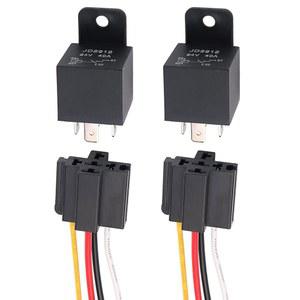 트럭 카 밴 모터사이클 보트 릴레이 4핀 24V DC용 소켓 헤비 듀티가 장착된 DANQI 2팩 40Amp 자동차