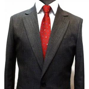 고품질 젠틀타이 레드 페이즐리 자동넥타이 (폭6.5cm) 니트넥타이 (WE704D6)