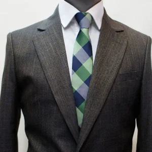 고품질 젠틀타이 그린 댄디 체크 자동넥타이 (폭6.5cm) 니트넥타이 (WE70519)