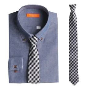 고품질 젠틀타이 화이트 깔끔 체크 자동넥타이 (폭6cm) 니트넥타이 (WE7059B)