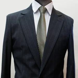 고품질 젠틀타이 옐로우블랙 패턴 자동넥타이 (폭6.5cm) 니트넥타이 (WE704E2)