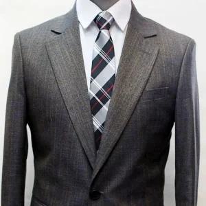 고품질 젠틀타이 블랙그레이 체크 자동넥타이 (폭7cm) 니트넥타이 (WE70592)